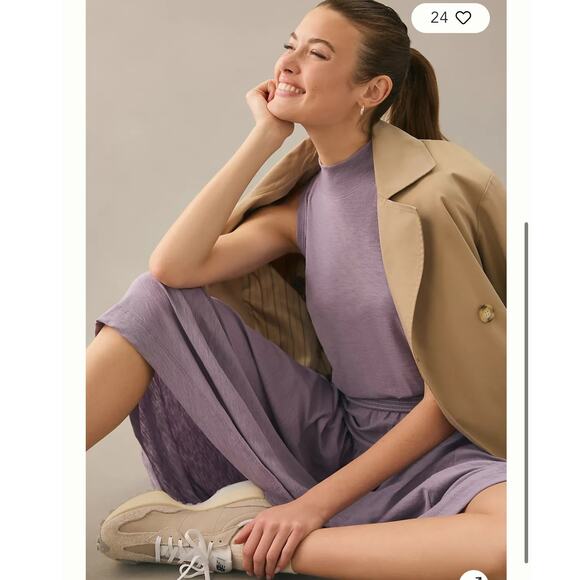 NATION LTD MARGOT TURTLENECK TANK DRESS FRENCH VIOLET WOMEN SIZE SMALL - Picture 6 of 14